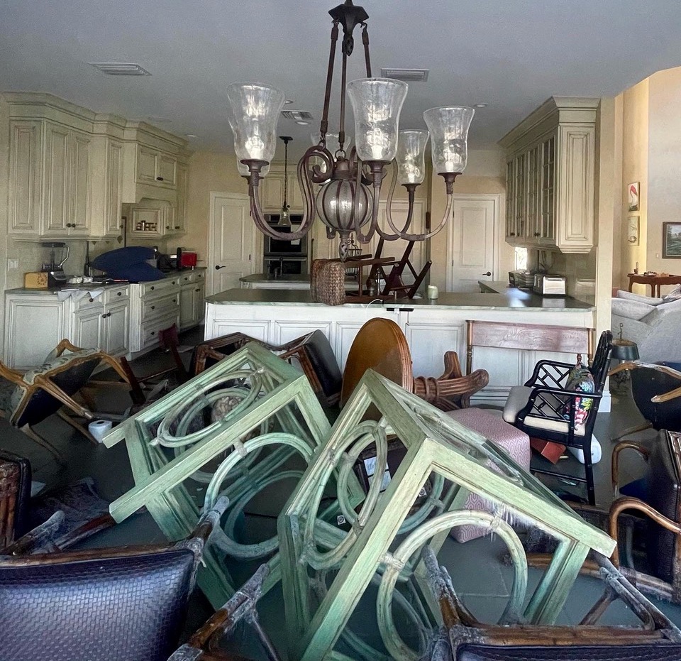 The water inside Chauncey Goss's home reached shoulder-height. "Pretty much everything was ruined," he said.  Photo courtesy Chauncey Goss 