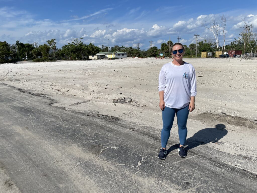 Calli Johnson's great-grandfather established the Sanibel landmark, Bailey’s General Store. The store was demolished after Hurricane Ian inundated it with six feet of water. The family plans to rebuild. Credit: Amy Green 